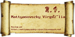 Mattyasovszky Virgília névjegykártya